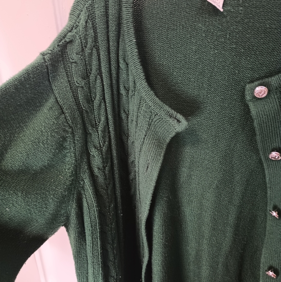 Plus size XL Women's cardigan sweater green thick warm fall winter button down - Picture 4 of 4